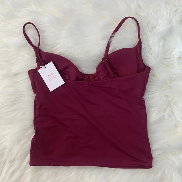 Andie The Canary Tank Top swim Plum Medium - Picture 4 of 7
